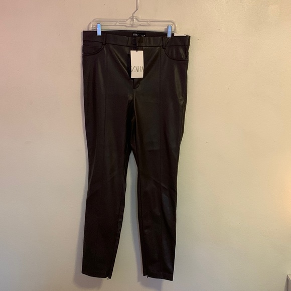 Zara Pants & Jumpsuits Zara Brown Leather Pants Poshmark